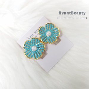 Kate Spade glistening Floral Turquoise Earrings